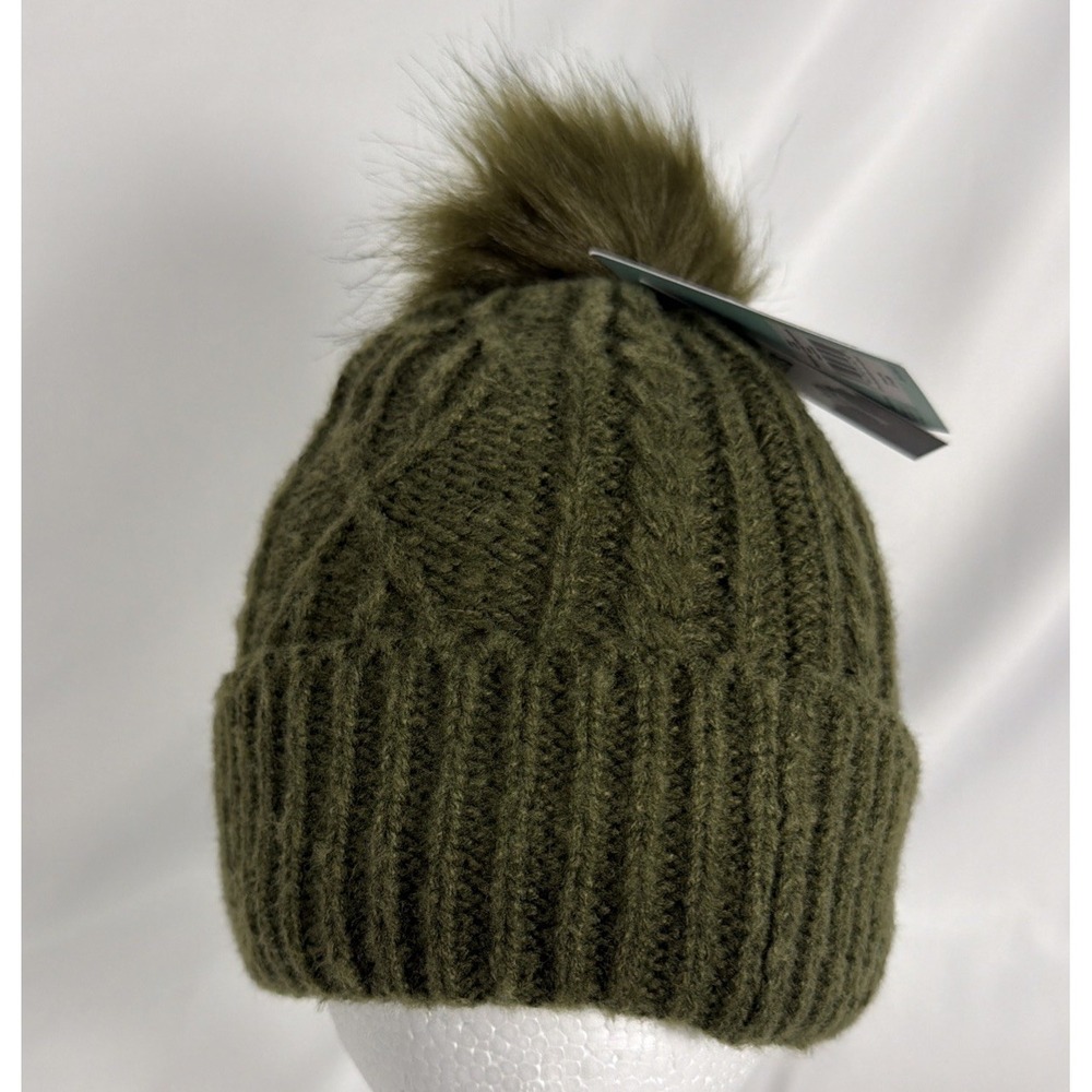 Girl's DSG Cable Pom Beanie Olive Green Soft Headwear Winter ❄️